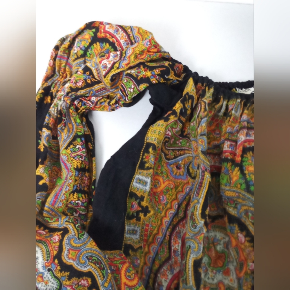 Mr. Hank Originals Vintage 70s Paisley Top Boho Balloon Sleeves - Picture 2 of 7